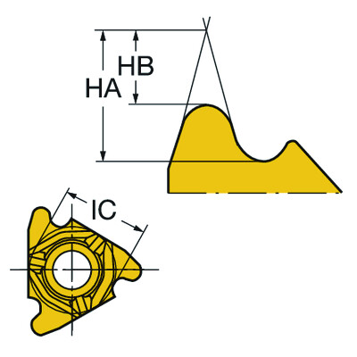 Sandvik Coromant 266RL-16RN01A060M 1125CoroThread 266, wisselplaat voor draadsnijden
