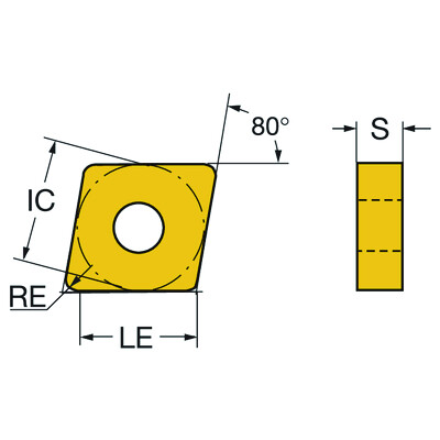 Sandvik Coromant CNGA160612T02520 6190T-Max P, wisselplaat voor draaien
