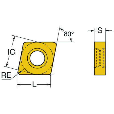 Sandvik Coromant CNGQ120708T02520WG 6190T-Max P, wisselplaat voor draaien