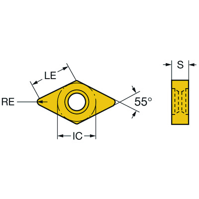 Sandvik Coromant DNGQ150712T02520 6190T-Max P, wisselplaat voor draaien