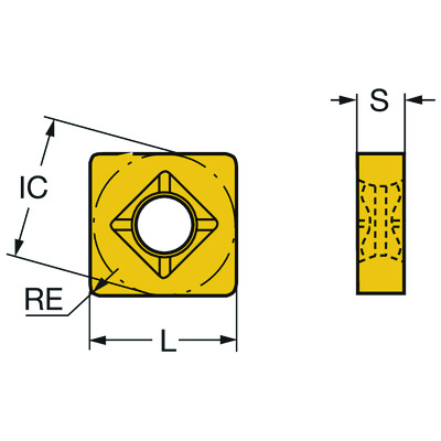 Sandvik Coromant SNGQ120716T02520 6190T-Max P, wisselplaat voor draaien