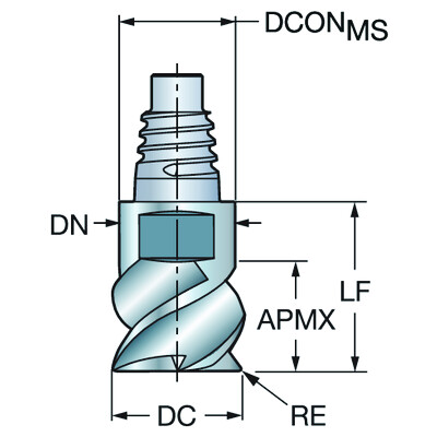 Sandvik Coromant 316-25SM345-25040A H10FCoroMill 316, volhardmetalen kop voor grote spaanverwijdering