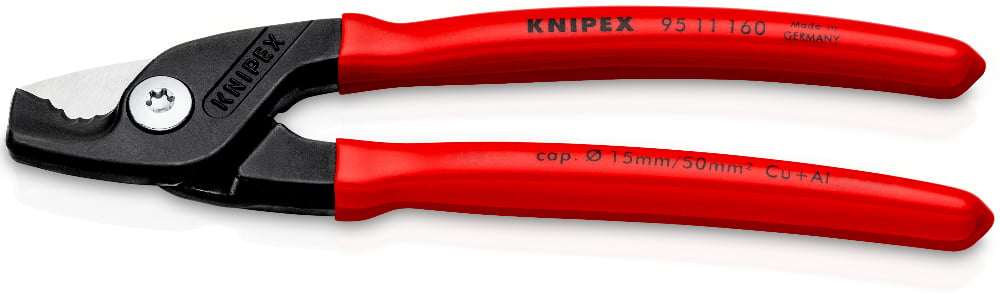KNIPEX 95 11 160 Kabelschaar ..f bekleed gebruineerd 160 mm
