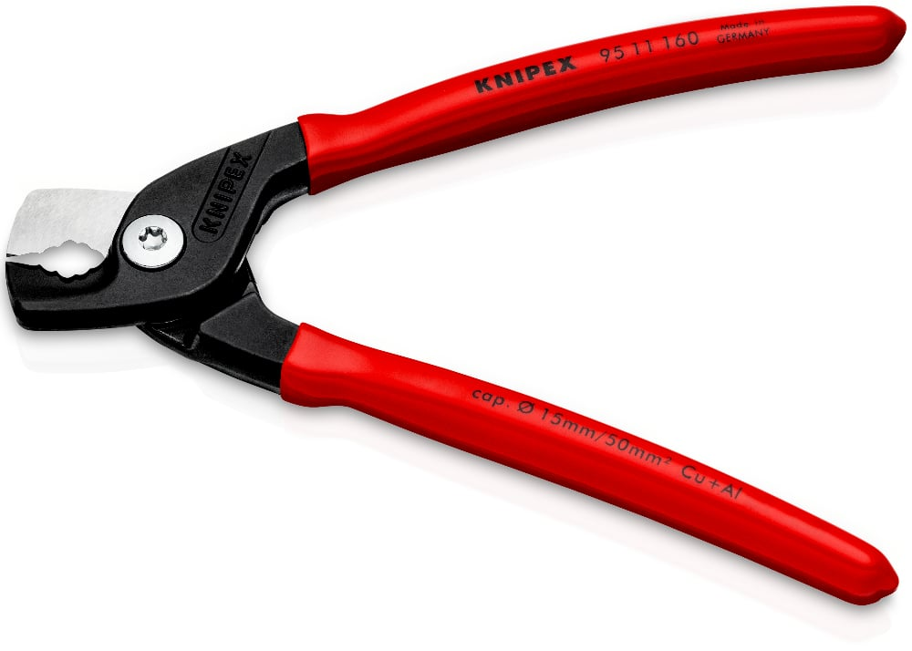 KNIPEX 95 11 160 Kabelschaar ..f bekleed gebruineerd 160 mm
