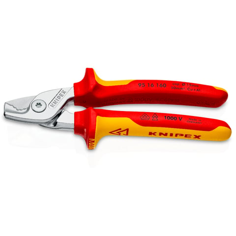 KNIPEX 95 16 160 Kabelschaar ..en, VDE-getest verchroomd 16
