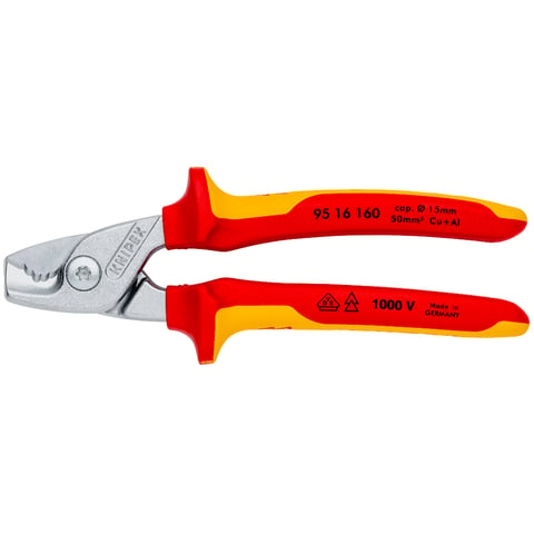 KNIPEX 95 16 160 Kabelschaar ..en, VDE-getest verchroomd 16