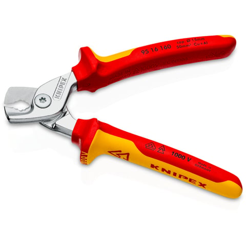 KNIPEX 95 16 160 Kabelschaar ..en, VDE-getest verchroomd 16