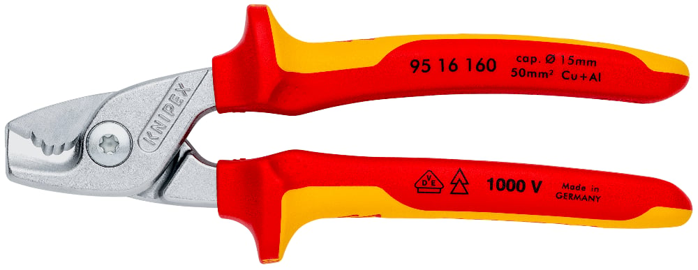 KNIPEX 95 16 160 Kabelschaar ..en, VDE-getest verchroomd 16