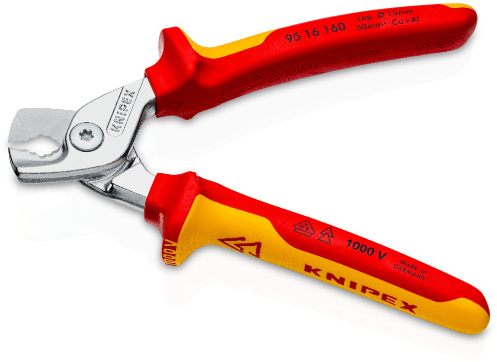 KNIPEX 95 16 160 Kabelschaar ..en, VDE-getest verchroomd 16