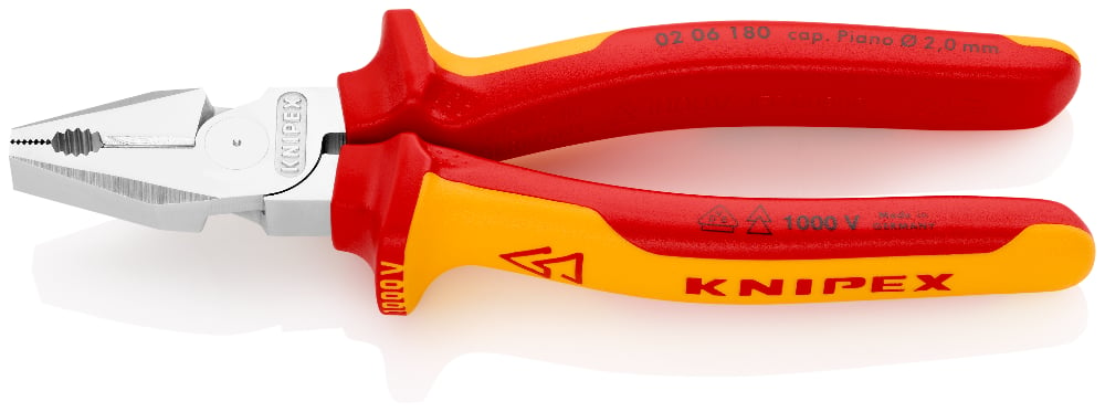 KNIPEX 02 06 180 Combinatiet. .. VDE-getest verchroomd 180 m