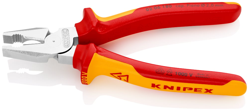 KNIPEX 02 06 180 Combinatiet. .. VDE-getest verchroomd 180 m