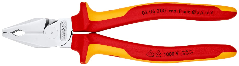 KNIPEX 02 06 200 Combinatiet. .. VDE-getest verchroomd 200 m