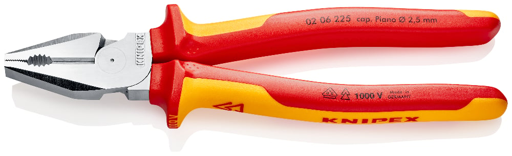 KNIPEX 02 06 225 Combinatiet. .. VDE-getest verchroomd 225 m