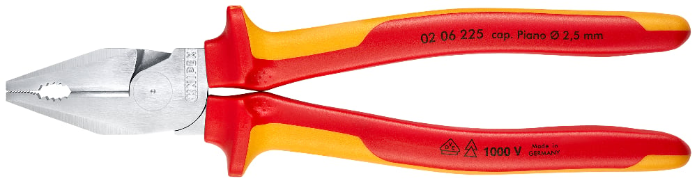 KNIPEX 02 06 225 Combinatiet. .. VDE-getest verchroomd 225 m