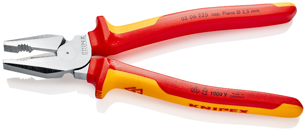 KNIPEX 02 06 225 Combinatiet. .. VDE-getest verchroomd 225 m