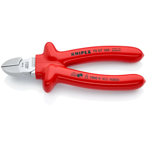 KNIPEX 70 07 160 Zijsnijtang ..VDE-getest verchroomd 160 mm