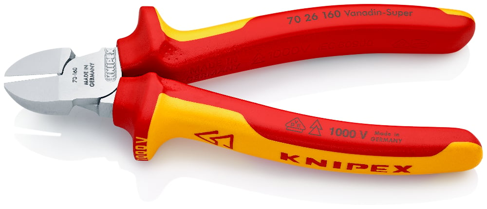 KNIPEX 70 26 160 Zijsnijtang ..VDE-getest verchroomd 160 mm