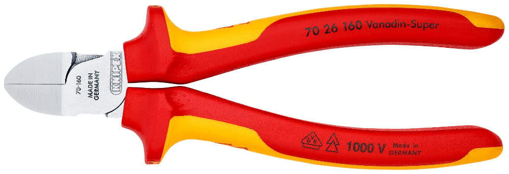KNIPEX 70 26 160 Zijsnijtang ..VDE-getest verchroomd 160 mm