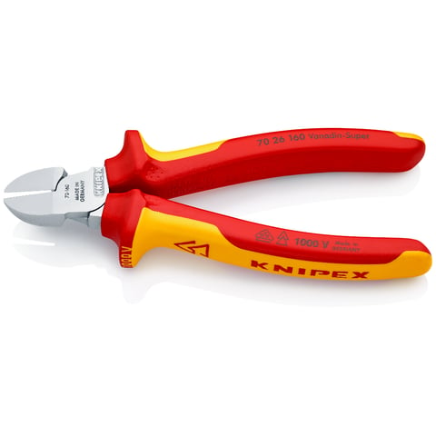 KNIPEX 70 26 160 Zijsnijtang ..VDE-getest verchroomd 160 mm
