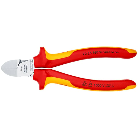 KNIPEX 70 26 160 Zijsnijtang ..VDE-getest verchroomd 160 mm