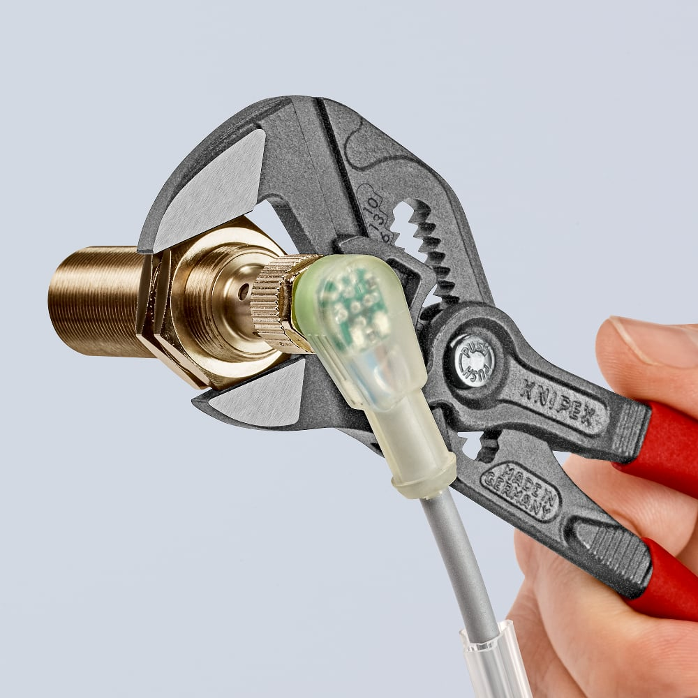 KNIPEX 86 01 180 Sleuteltang ..et kunststof bekleed grijs g