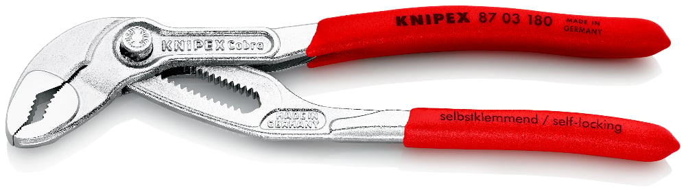 KNIPEX 87 03 180 Waterpomptang ..of bekleed verchroomd 180 mm