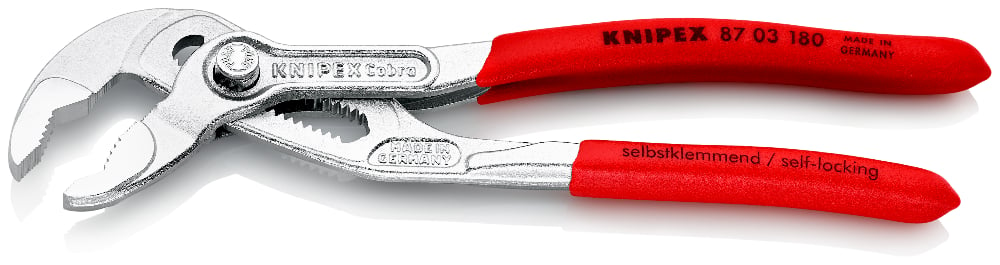 KNIPEX 87 03 180 Waterpomptang ..of bekleed verchroomd 180 mm