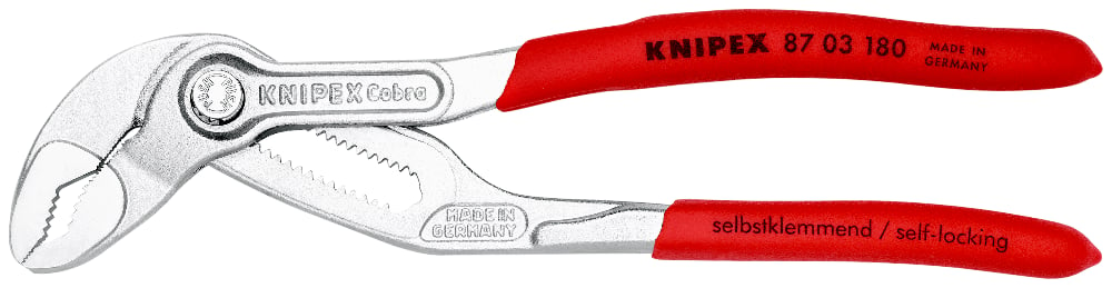 KNIPEX 87 03 180 Waterpomptang ..of bekleed verchroomd 180 mm