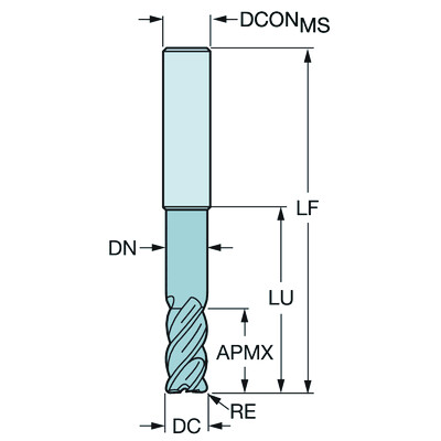 Sandvik Coromant R216.25-25050GCL54P 1620CoroMill Plura, volhardmetalen vingerfrees voor stabiel multi-bewerking frezen