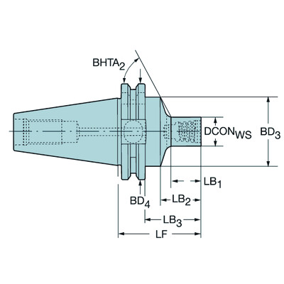 Sandvik Coromant A392.45EH-40 20 060CAT-V naar Coromant EH-adapter