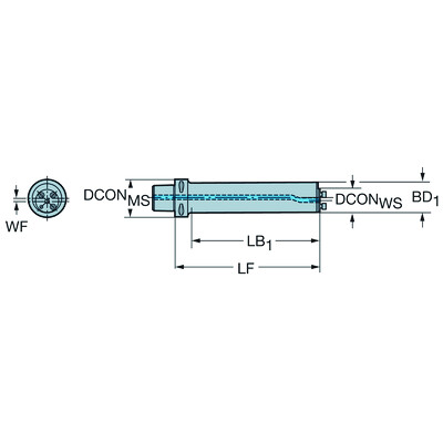 Sandvik Coromant C8-SL3C50568CR-40RSilent Tools-adapter met Coromant Capto-koppeling naar CoroTurn SL
