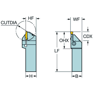 Sandvik Coromant LF123G087-12DCoroCut 1-2, schachtgereedschap voor afsteken en groefsteken