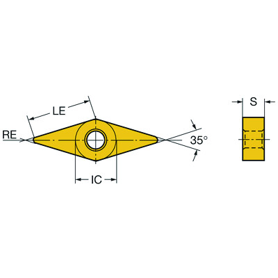 Sandvik Coromant VNGG 16 04 08-SGF H13AT-Max P, wisselplaat voor draaien