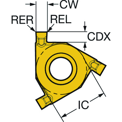 Sandvik Coromant 254RG-16CC01-130 1135CoroThread 266, wisselplaat voor groefsteken