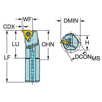 Sandvik Coromant 254LKF-16-16CoroThread 266, kotterbaar voor groefsteken
