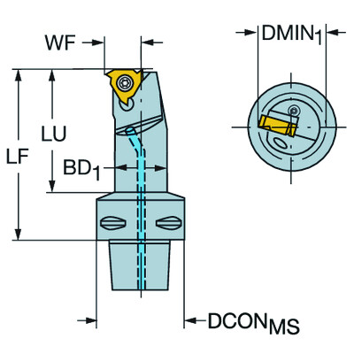 Sandvik Coromant C4-266RKF-12060-16CoroThread 266, snij-unit voor draadsnijden