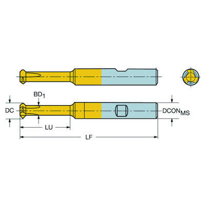 Sandvik Coromant 326R06-B1502006-CH 1025CoroMill 326, volhardmetalen vingerfrees voor aanschuinfrezen