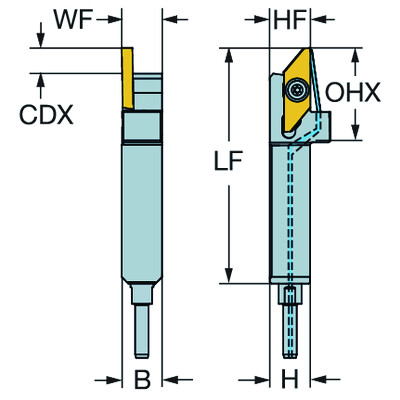 Sandvik Coromant QS-SMALL1616E3HPCoroCut XS, QSschachtgereedschap voor afsteken en groefsteken