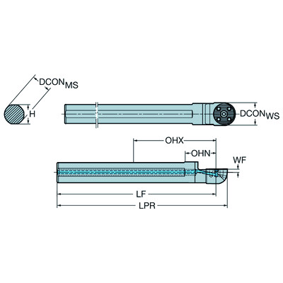Sandvik Coromant SL-50-40NFCilindrische schacht met plat vlak naar CoroTurn SL adapter
