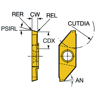 Sandvik Coromant MACL 3 070-L 1105CoroCut XS, wisselplaat voor afsteken