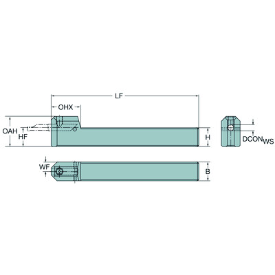 Sandvik Coromant CXS-08-04FNAdapter met rechthoekige schachtkoppeling naar CoroTurn XS