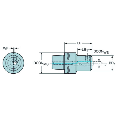 Sandvik Coromant C6-CXS-95-07Coromant Capto naar CoroTurn XS adapter