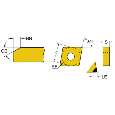 Sandvik Coromant CNGA120404S02035A 7025T-Max P, wisselplaat voor draaien