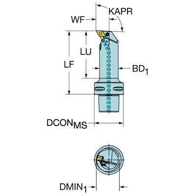 Sandvik Coromant C5-PDUNR-35150-15HPT-Max P, snij-unit voor draaien