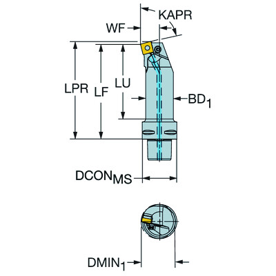 Sandvik Coromant C6-PSKNR-35175-15HPT-Max P, snij-unit voor draaien