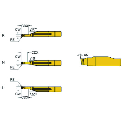 Sandvik Coromant N123H1-0200-RO 1125CoroCut 1-2, wisselplaat voor profieldraaien