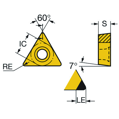Sandvik Coromant TCMW16T308FP CD05CoroTurn 107, wisselplaat voor draaien