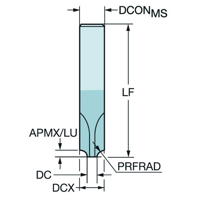 Sandvik Coromant 1U000-0600-500-XA 1620CoroMill Dura, volhardmetalen vingerfrees voor aanschuinfrezen