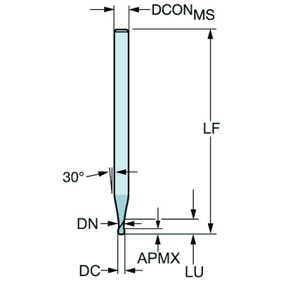 Sandvik Coromant 2P211-0060-PC 1620CoroMill Plura, volhardmetalen vingerfrees voor microfrezen