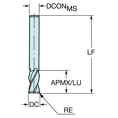 Sandvik Coromant 2P232-1800-NA H10FCoroMill Plura, volhardmetalen vingerfrees voor grote spaanverwijdering